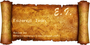 Eszenyi Iván névjegykártya